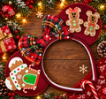 Red Gingerbread house christmas ears