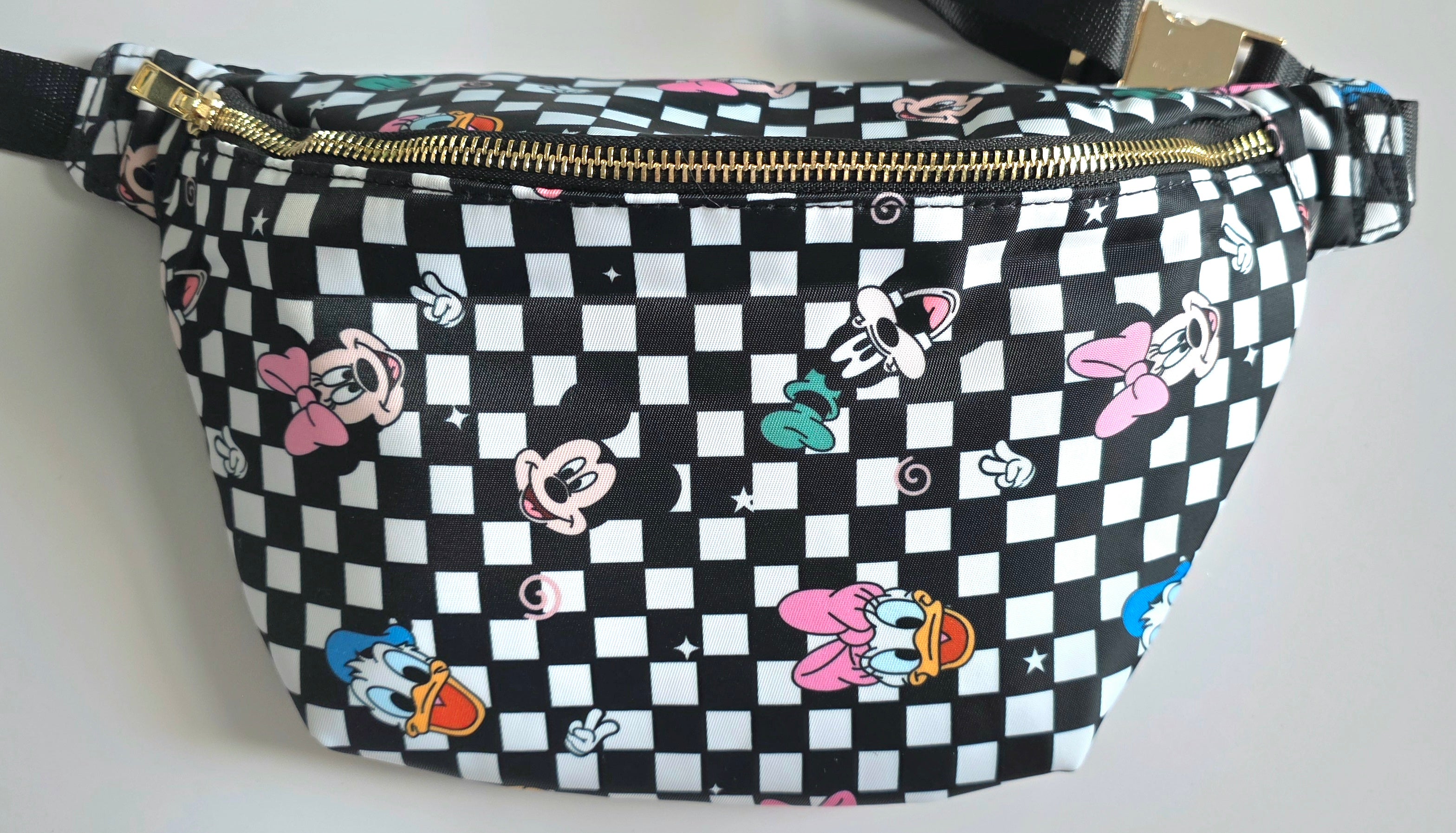 Black check mickey & friends crossbody bag