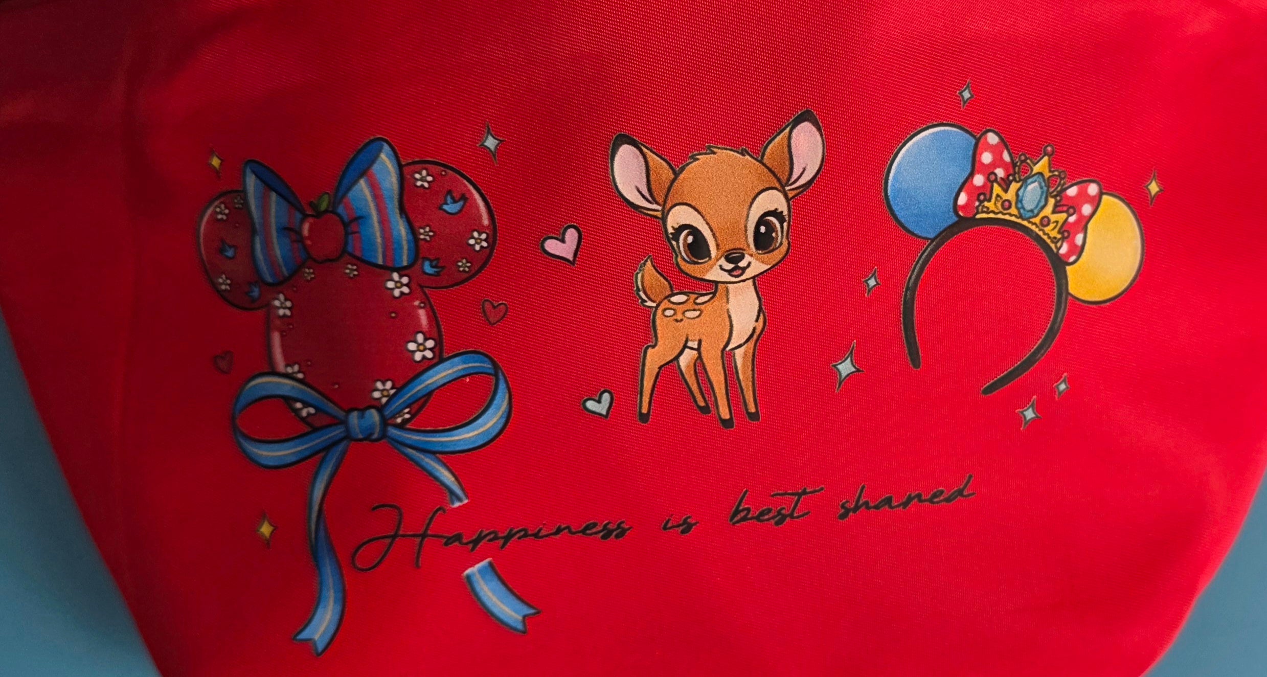 Bambi 'Happiness is best shared' red crossbody bag - ready to ship