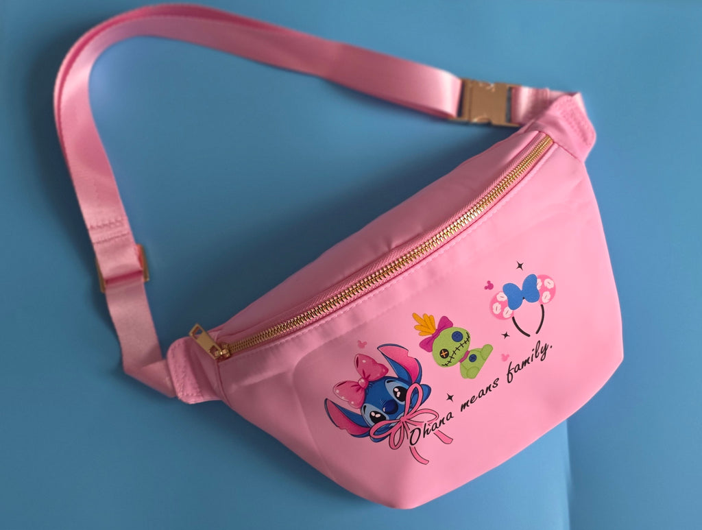 Ohana means family pink crossbody bag - ready to ship