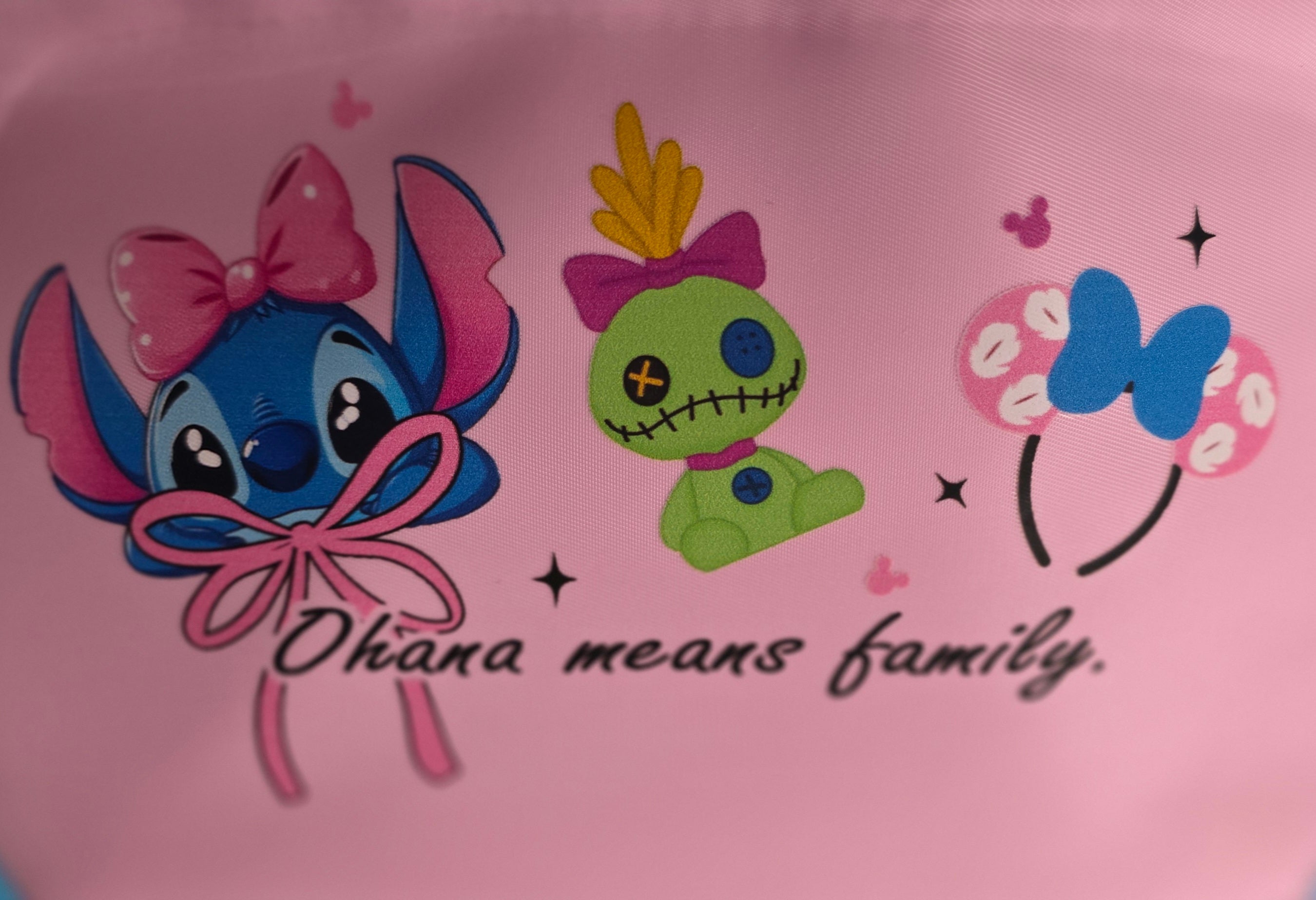 Ohana means family pink crossbody bag - ready to ship