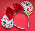 Christmas snowman print - mouse ears headband - ready to ship