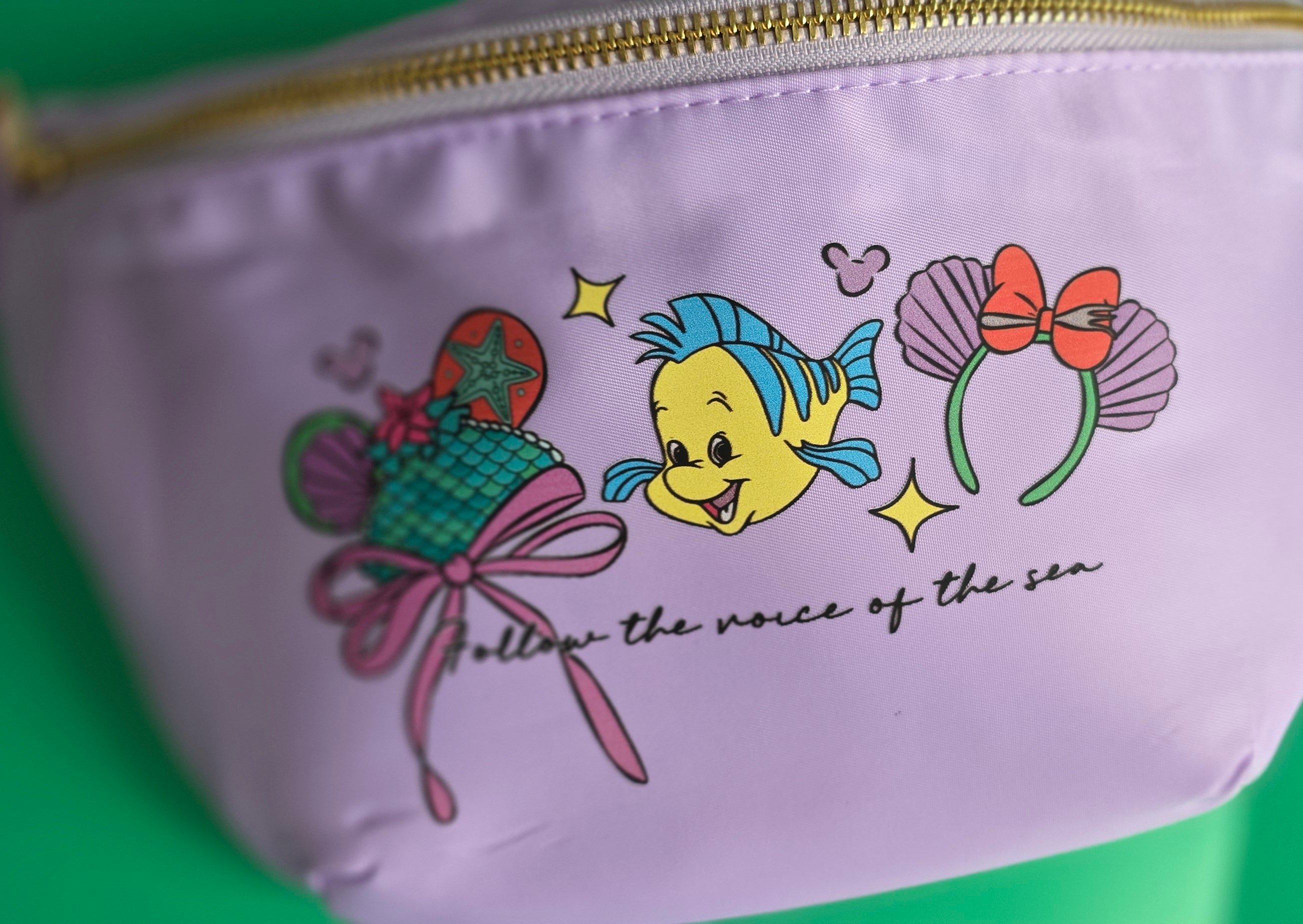 Ariel 'Follow the voice of the sea' Lilac crossbody bag - ready to ship