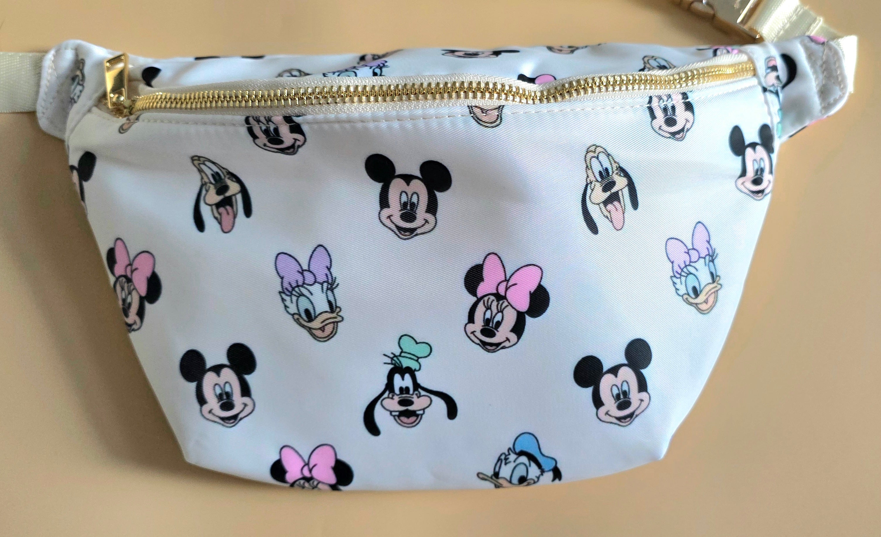 Cream mickey & friends crossbody bag