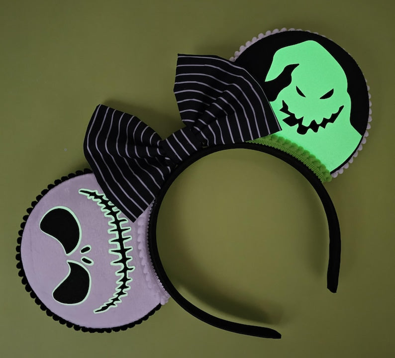 Glow in the dark Oogie boogie & Jack ears