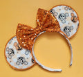 Pumpkin checkered print ears - ready to ship